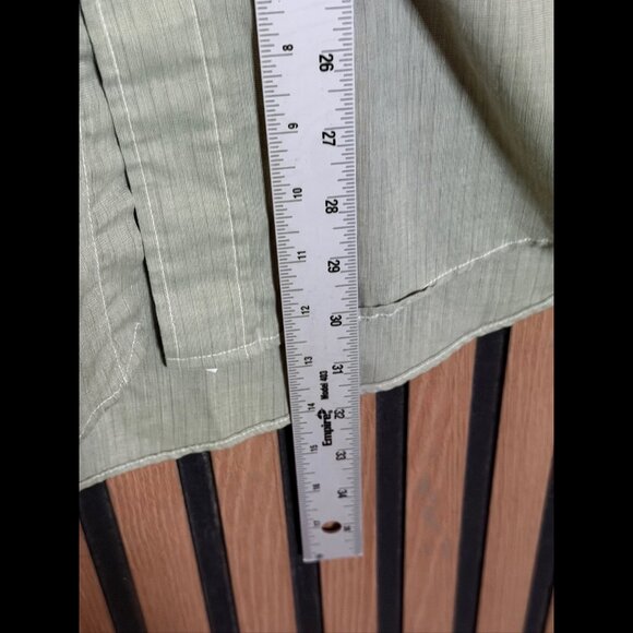 Christian Dior Shirt 16.5 Mens Green Gray Short Sleeve Front Pocket Button Down - Picture 5 of 6